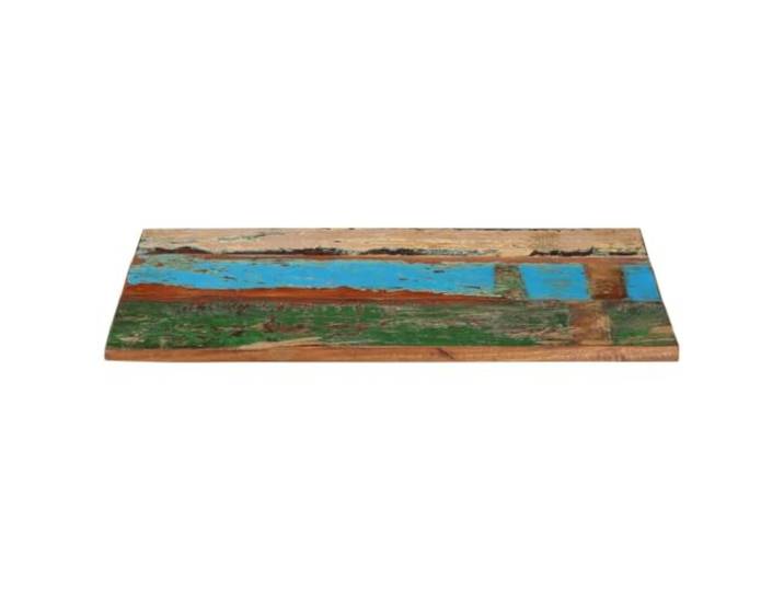 Rechteckige Tischplatte 60x90 cm 25-27 mm, Massivholz aus Recyclingholz Mangoholz und Teakholz, rustikale Optik, für Tische und Regale, leichte Reinigung, zufällige Farbe