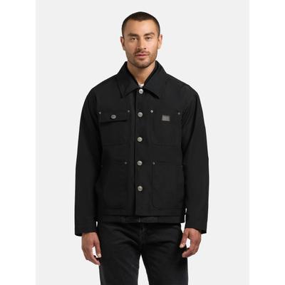 Hemdjacke KHUJO "Raise", Herren, Gr. L (40), schwarz, Obermaterial: 85% Polyester, 15% Baumwolle. Obermaterial 2: 100% Nylon. Innenfutter: 50% Polyester, 50% Viskose, gerade hüftlang, hoch geschlossener Ausschnitt, normaler Saum, Jacken, Hybride...