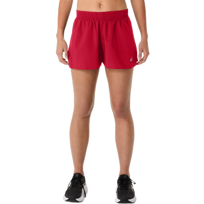Laufshorts ASICS "ASICS CORE SPLIT SHORT", Damen, Gr. M, N-Gr, rot (speed rot), Obermaterial: 100% Polyester, Hosen, Schnelltrocknend, Atmungsaktiv, Bewegungsfreundlich
