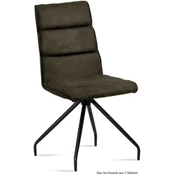ESSZIMMERSTUHL (2er-Set) Devnet 47x92x60 Schwarz/Khaki
