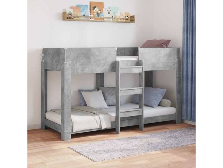 Soldes Flottants Lit simple 75x190cm Lit superposé pour enfants classique pour Enfants Gris béton 75x190cm
