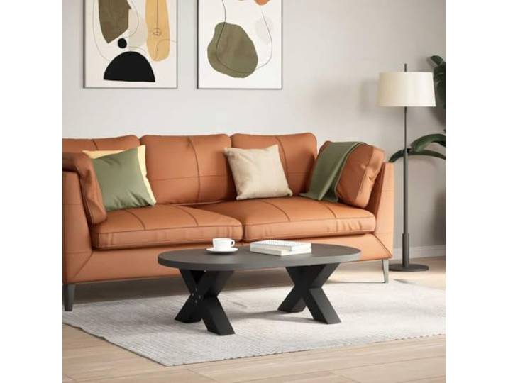 KTHLBRH Stahl Tischbeine Schwarz 50x30-31 cm 2 STK Pulverbeschichteter Stahl, X-Form Design, Verstellbare Nivellierfüße, Vorgebohrte Löcher