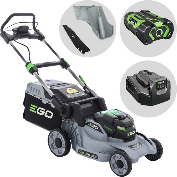 EGO LM1711E - Tagliaerba a batteria - 56V/2.5Ah - Taglio 42 cm - Kit mulching in omaggio!
