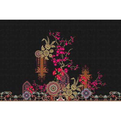 Fototapete LIVING WALLS "Walls by Patel Oriental Garden", schwarz, B:4m L:2,7m, Vlies, Tapeten, Vlies, Wand