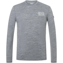 Super Natural, Herren, Sportshirt, Herren M FREERIDE SOCIETY Langarmshirt (XL), Grau