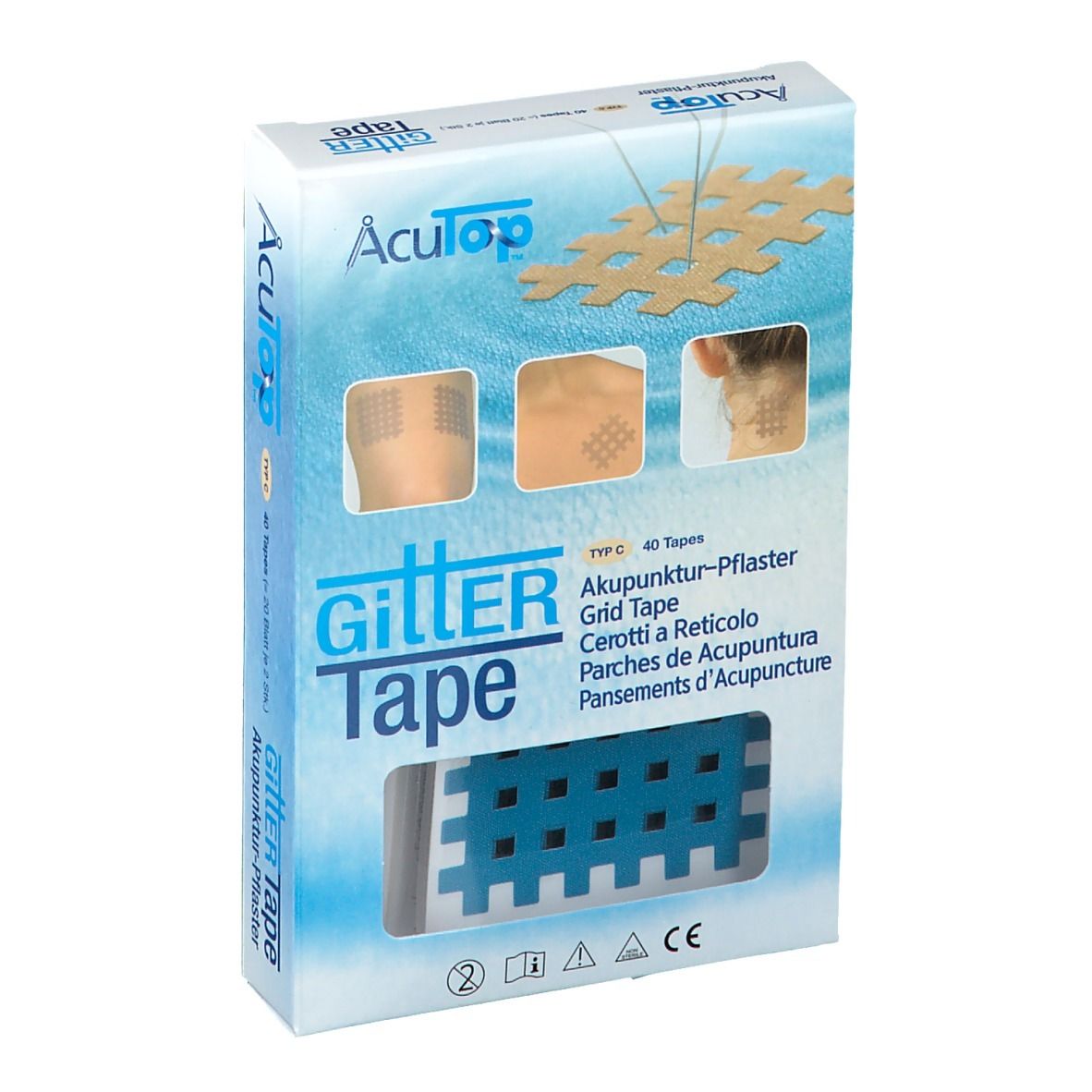 Gitter Tape AcuTop Akupunkturpflaster 5x6 cm blau 40 St Pflaster