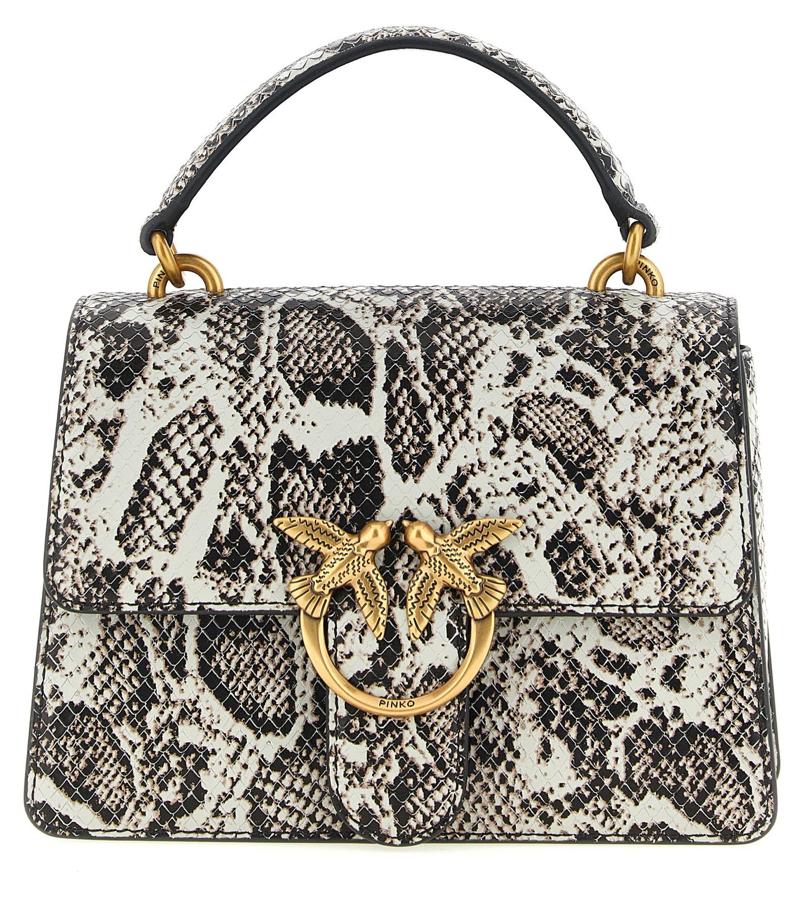 PINKO Love One Mini Top Handle Python grau Love Birds