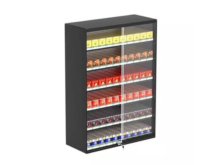 Zigaretten-Verkaufskabinett Schaukasten Zigarre Vitrine Für Süßigkeiten Einzelhandels-Vitrine Für Einzelhandelsgeschäfte, Bars, Markt, Mit Schloss Und Schlüssel ( Farbe : Schwarz , Größe : 62.5x28.5x9