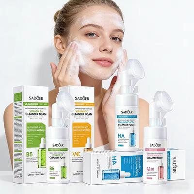 Inspired Finds SADOER Q10 Vitamin C Facial Cleanser Brightening Face Wash Foam For Hydrating And Deep Cleansing vitamin B5