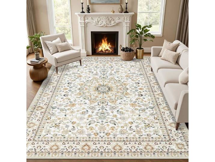Tapis Salon 160x230cm Lavable en Machine Tapis de Chambre Boho Chic Antidérapant et Doux pour Salon Chambre Bureau