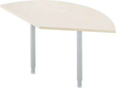 Ansatztisch, 135°, B 800 x T 800 mm, Ahorn/weißalu