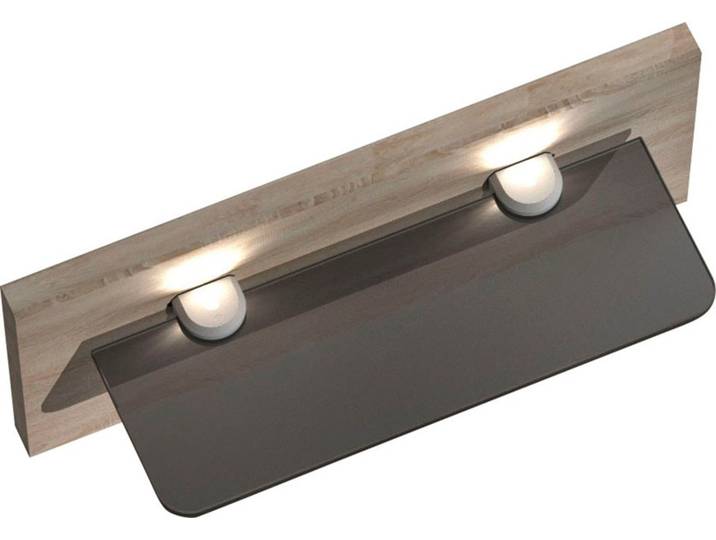 Ablageelement WIEMANN Meran , beige (eiche, sägerau), B:60cm H:20cm T:12cm, Glas, Holzwerkstoff, Regale, wahlweise mit LED-Beleuchtung