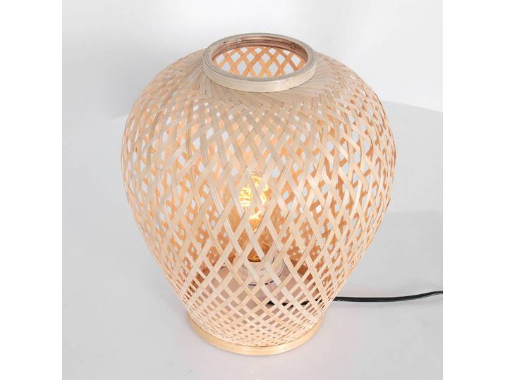 Steinhauer Tischlampe Maze, Holz hell, für Wohn- / Esszimmer, Bambus, Marokkanisch / Orientalisch, Tischlampe