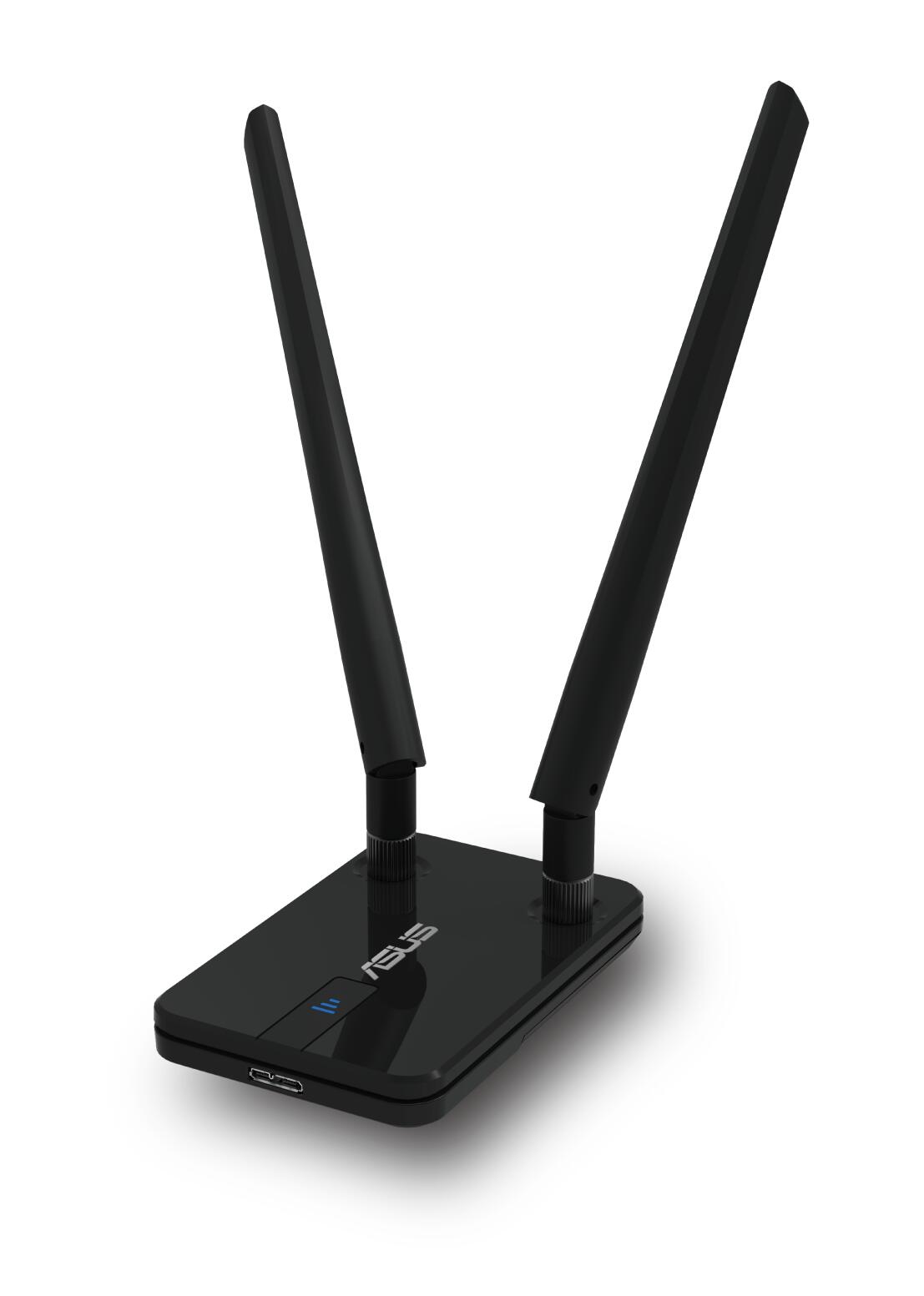 ASUS USB-AC58 Wireless-AC1300 Dual-band USB Adapter (USB 3.0, zwei abnehmbare Antennen, USB-Verlängerungskabel, einfaches Einrichten per WPS-Button) 90IG06I0-BM0400