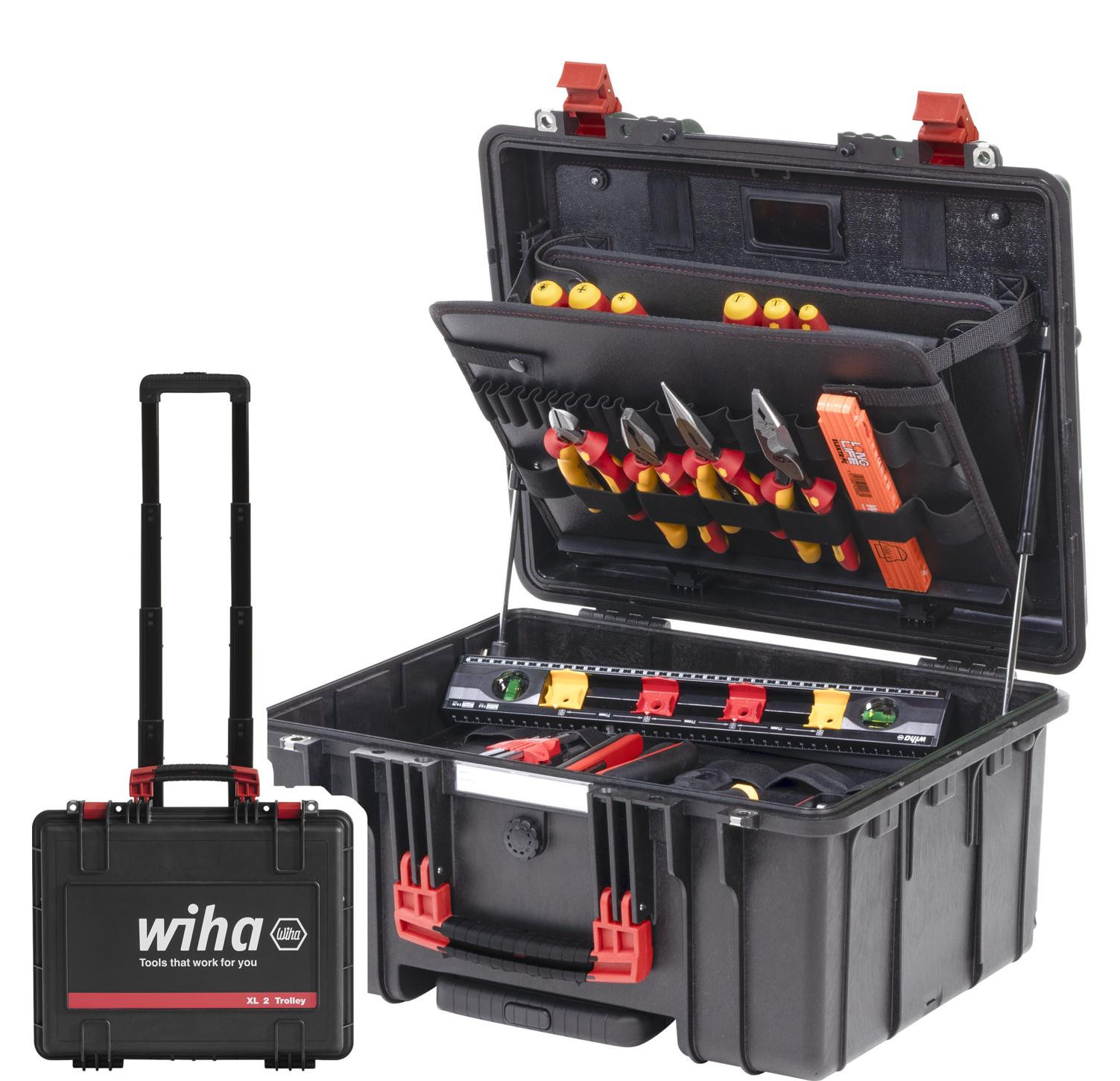 Wiha Gereedschapset XL 2 elektrisch, 60-delig, zwart/rood met trolleykoffer