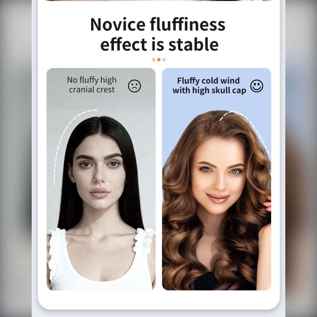 INF Kabellose Kaltluft-Stylingbürste – 2-in-1 Locken- und Glättbürste mit LCD und 3 Temperaturstufen Weiß