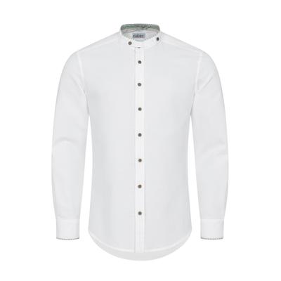 Trachtenhemd NÜBLER "Trachtenhemd Hintersee", Herren, Gr. XL, EURO, weiß, Obermaterial: 100% Polyester PES., Hemden Trachtenhemd