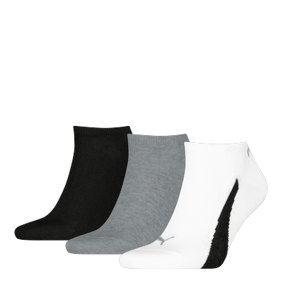 Sneakersocken PUMA "PUMA UNISEX LIFESTYLE SNEAKERS 3P", Herren, Gr. 35-38, Sockengröße, weiß (weiß, grau, schwarz), Baumwollmischung, Socken Sneakersocken, Flache Zehennaht, Rippenbündchen
