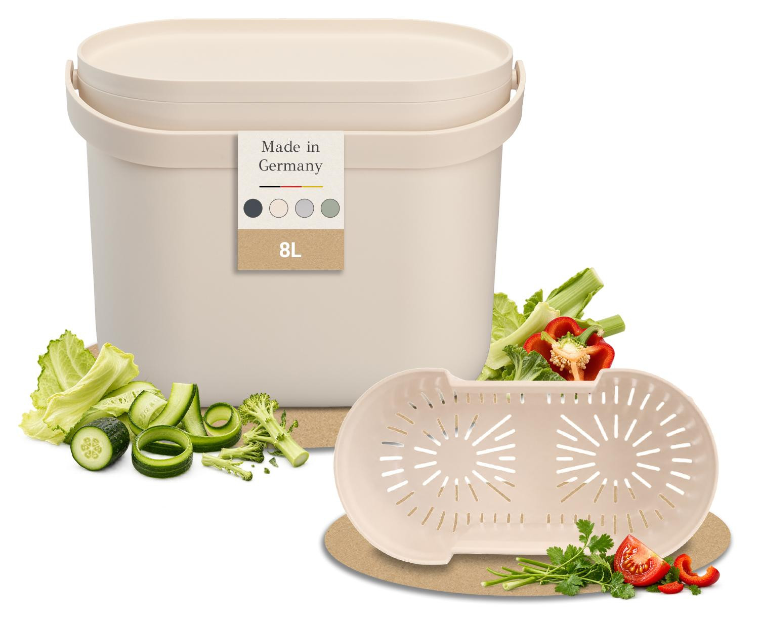 Garantia Nova GFT-emmer 8 liter sandbeige