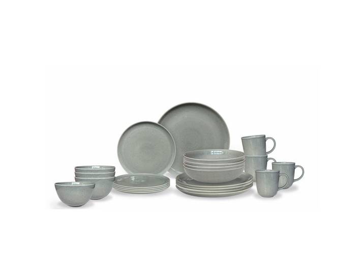 ASA Kombiservice Stilo, Grau, Keramik, 20-teilig, 0,3 ml, 32.5x29x29.5 cm, Essen & Trinken, Geschirr, Geschirr-Sets, Kombiservice