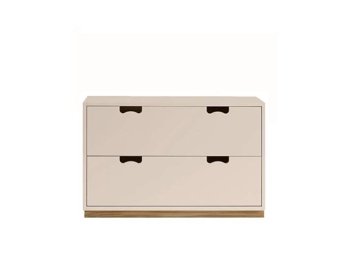Asplund Commode Snö A2 rose, support en chêne