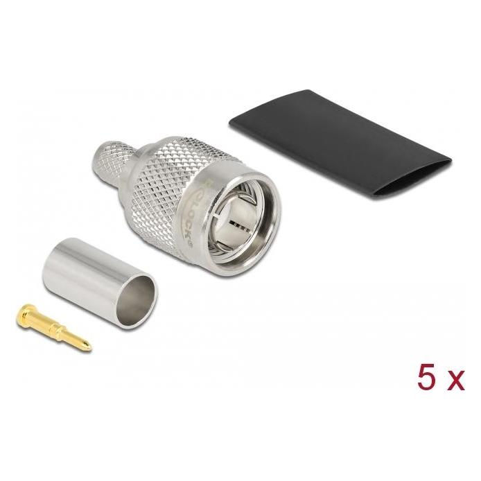 Delock TNC Stecker zum Crimpen RG59 mit passendem Schrumpfschlauch (90030)