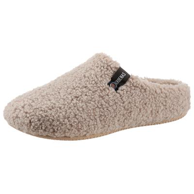 Pantoffel VERBENAS "YORK GALES", Damen, Gr. 42, beige, Textil, Schuhe Hausschuh Pantoffeln Plüsch Hausschuh, Pantoffel, Hausschuh, Homeslipper zum Schlupfen