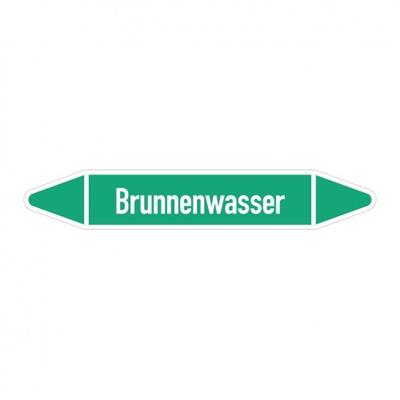 Aufkleber I RKZ-Etikett Brunnenwasser,DIN 2403,grün/weiß,für Ø 60-90mm,310x52mm,3/Bogen
