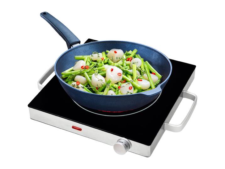Mobile Glaskeramik-Kochplatte mit Infrarot-Wärme, Ø 20 cm, 2.000 Watt