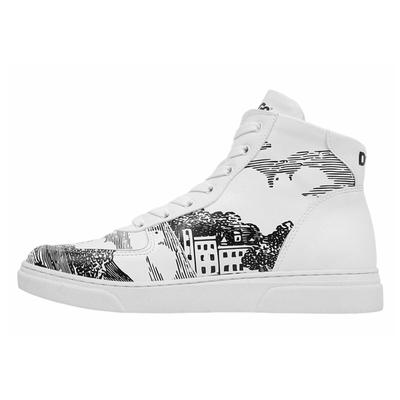 Sneaker DOGO "Ace Boots Trust Me Buddy Damen High Sneaker, Ace Boots Trust Me", Damen, Gr. 40, Normalschaft, weiß, Lederimitat, Schuhe Sneaker, Handgefertigt