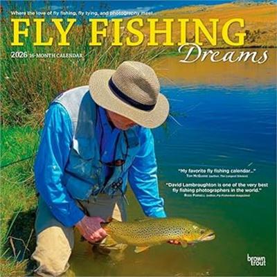 Fly Fishing Dreams Official 2026 12 X 24 Inch (Hanging) Monthly Square Wall Calendar