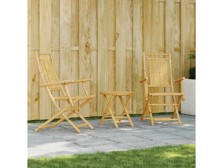 vidaXL 3-tlg. Bistro-Set Bambus