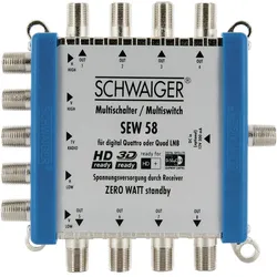 Schwaiger SAT Multischalter (Multischalter), SAT Zubehör, Silber