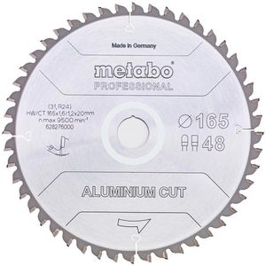 Metabo Kreissägeblatt Aluminium Cut Professional, 165 x 20mm, 48 Zähne, für Aluminium