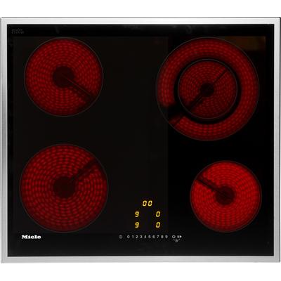 MIELE Elektro-Kochfeld, schwarz, B:57,4cm H:4,2cm T:50,4cm, Kochfelder, Sicher – dreistufige Restwärmeanzeige für jede Kochzone