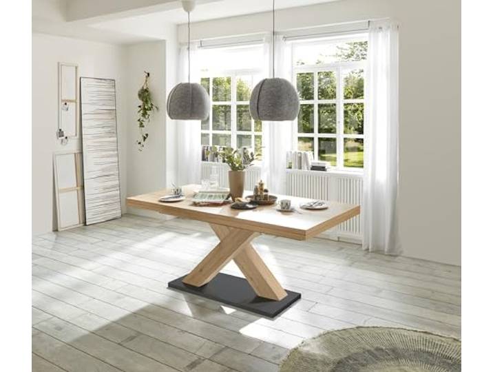 möbelando Kulissentisch >Komfort 2< in asteiche - 180x76x90cm (BxHxT)