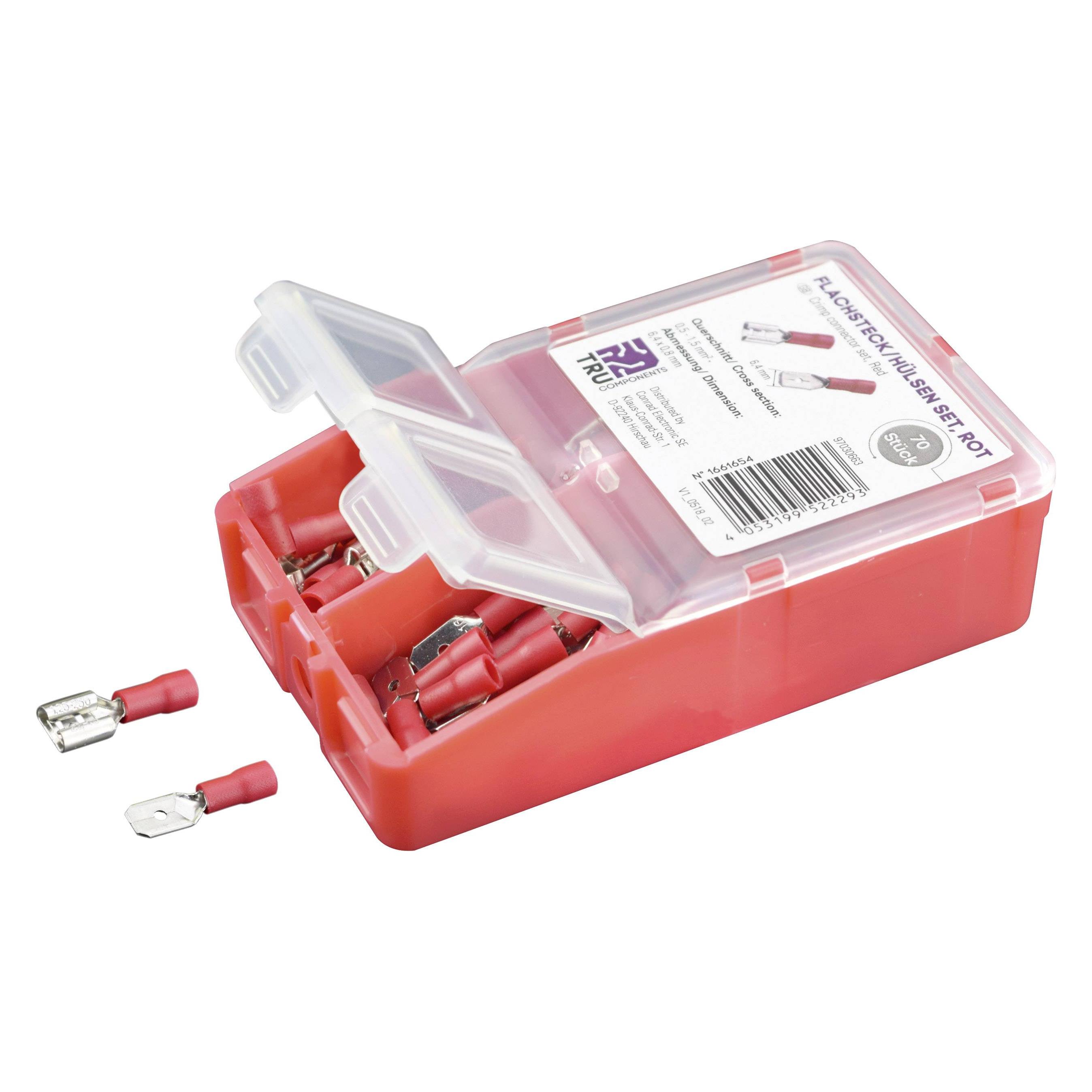 Tru Components Flachsteck/hülsen Sortiment teilisoliert, 140 teilig (TC-6646616)