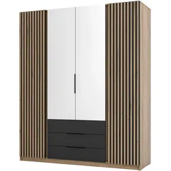 DREHTÜRENSCHRANK CAGLIARI 200/239/61,9cm 4-türig mit Spiegel Goldfarben