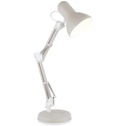 Tischleuchte Beistelllampe Leselampe Metall sandfarben verstellbar H 59 cm