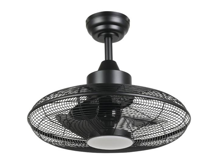 Eglo Deckenventilator mit Licht Igeldo Schwarz matt Eisen B 53 cm Leuchtmittel inklusive - LED - Lichtfarbe: Warmweiss - Tageslichtweiss