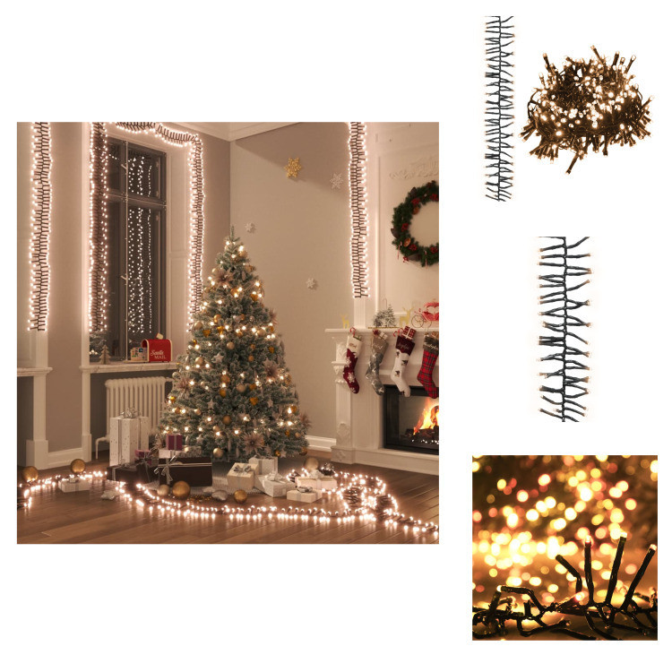 vidaXL LED-lichtketting met 1000 warm witte LED's, 11 meter, PVC - Kerstverlichting