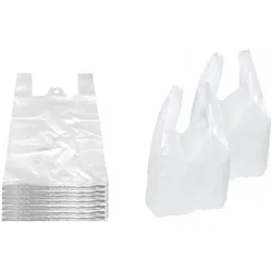 Hemdchentragetaschen Weiß 28x14x48 cm | HDPE 2 | Reißfest, Lebensmittelecht, Einkaufstüten Plastik – 1000 Stück