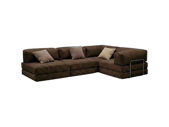 Bettsofa Kanyon Braun Gerippter Plüschstoff B 300 T 100 cm - Bettsofa