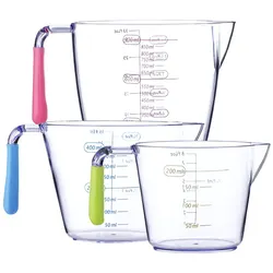 Intirilife 3er Pack Messbecher mit 200 ml, 400 ml und 900 ml - Verschiedenen Größen zum Kochen Backen und Abmessen