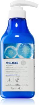 Farmstay Collagen Water Full champô e condicionador 2 em 1 com colagénio 530 ml. Collagen Water Full