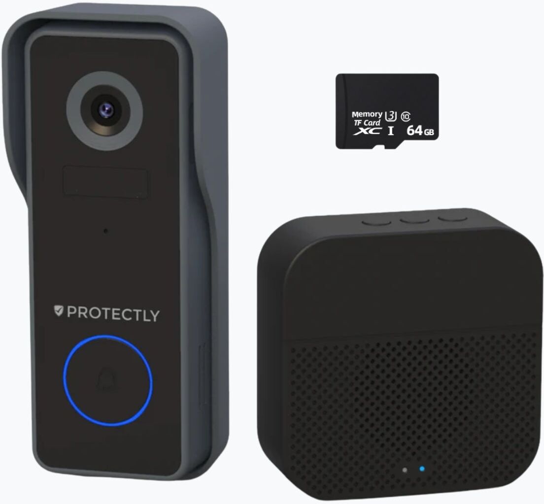 Protectly® Video Deurbel Draadloos 2K