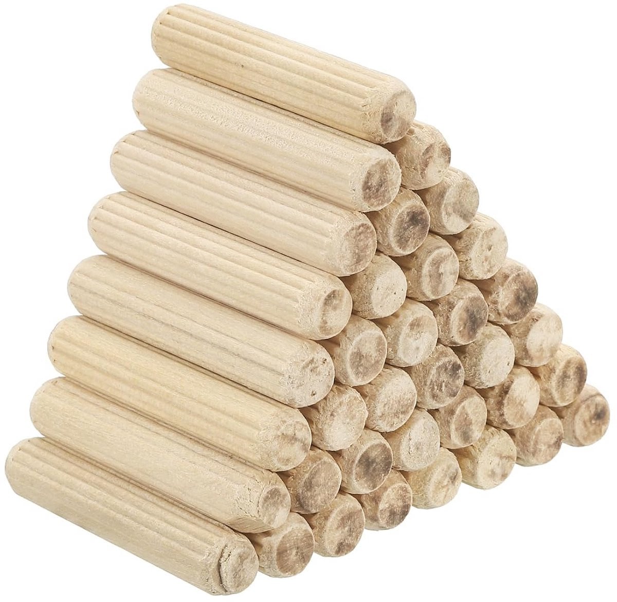 90 stuks geroefde houten pluggen voor meubels en timmerwerk 8 x 45 mm