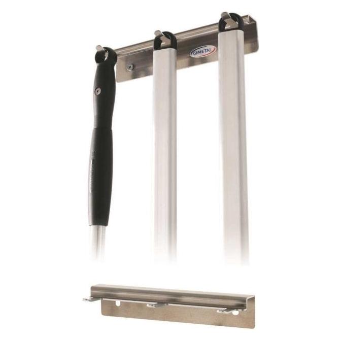 Gi Metal GI.METAL Wall rack in raw aluminium, 3 places (ACH-PP3)