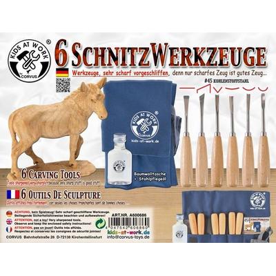 Schnitzwerkzeuge 6-tlg. In Rolle