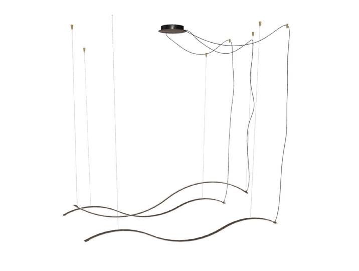 BONTEMPI lampe à suspension INFINITY 56.63 (Non dimmable, structure et rosace en laiton foncé - Acier verni)